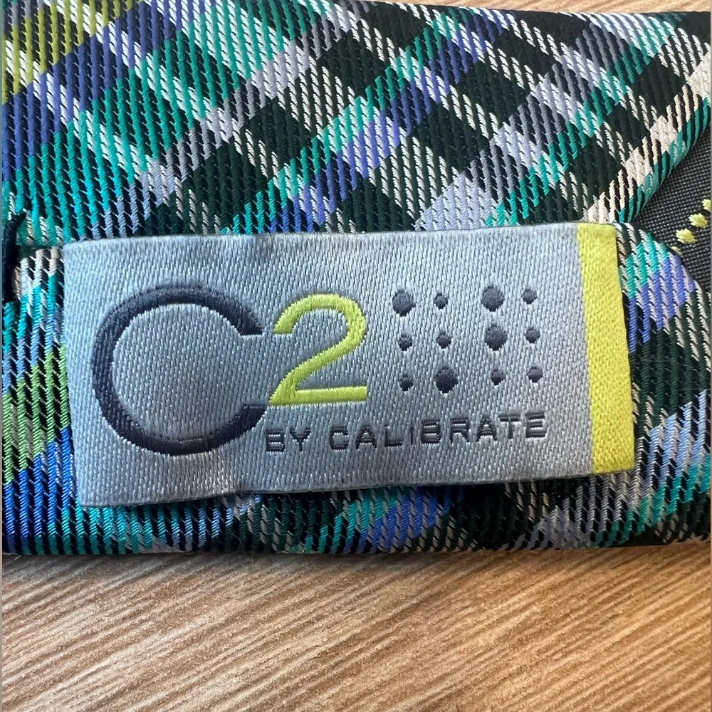 Youth Calibrate Necktie, 100% Silk Blue Plaid 49” L 2.5” W